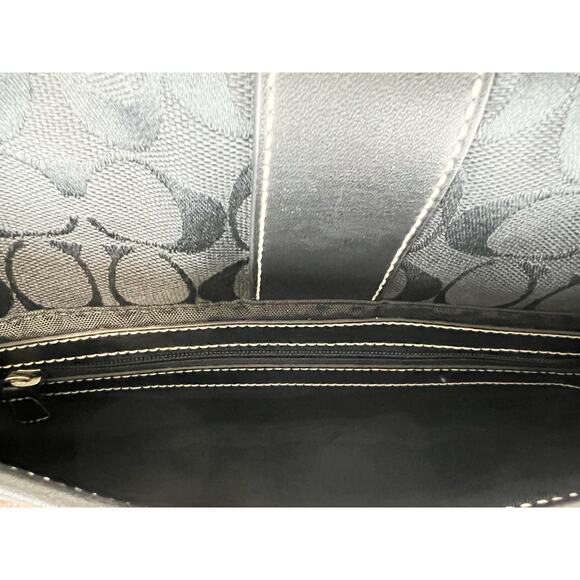 Vintage Coach Canvas Signature Logo Crossbody Messenger Bag #D25-5229 Black - Picture 13 of 16